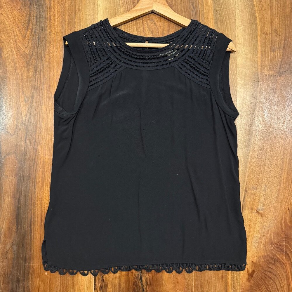 Meadow Rue by Anthro black silk tank sz S